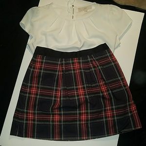 J. Crew High Waisted Plaid Skirt